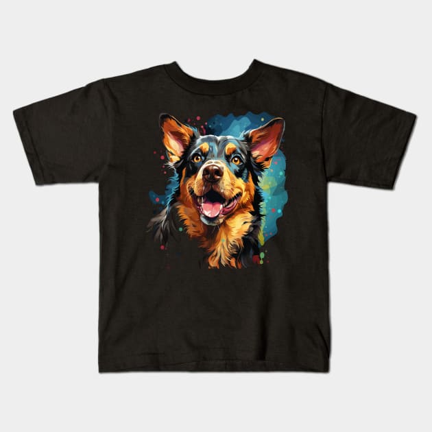Australian Cattle Dog Rainbow Kids T-Shirt by JH Mart